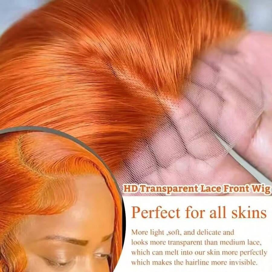 Ginger Copper HD Lace Straight Wig | 13x4 & 13x6 Human Hair Wig | Pre-Plucked