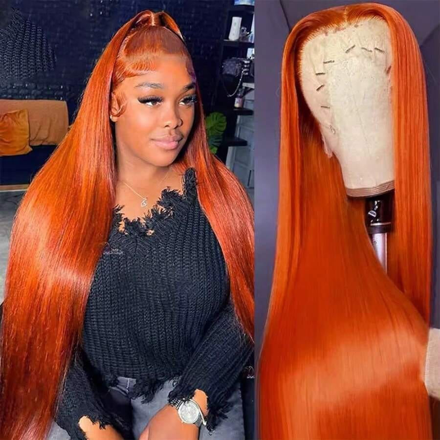 Ginger Copper HD Lace Straight Wig | 13x4 & 13x6 Human Hair Wig | Pre-Plucked