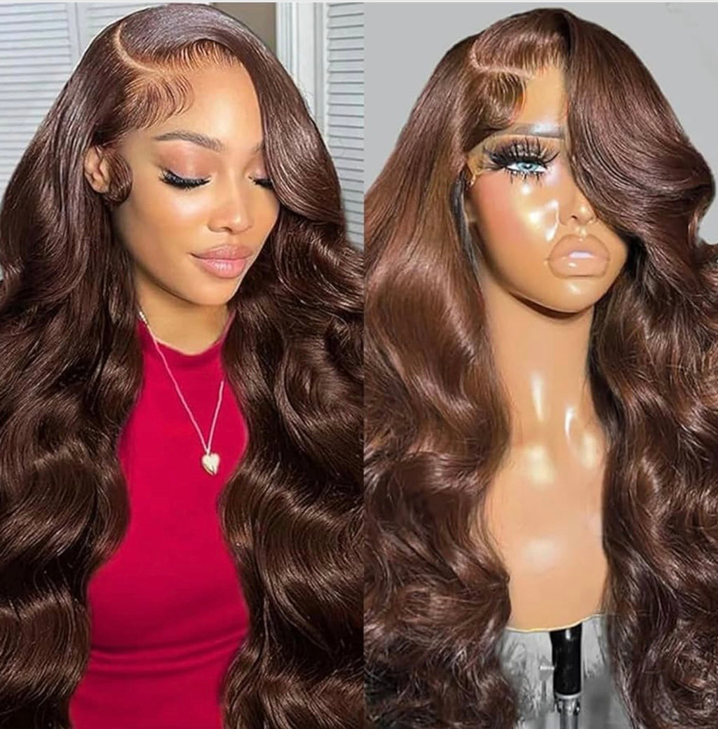 #4 Brown Body Wave 13x4 HD Lace Wig | 250% Density Human Hair Wig | Lilluxe Hair