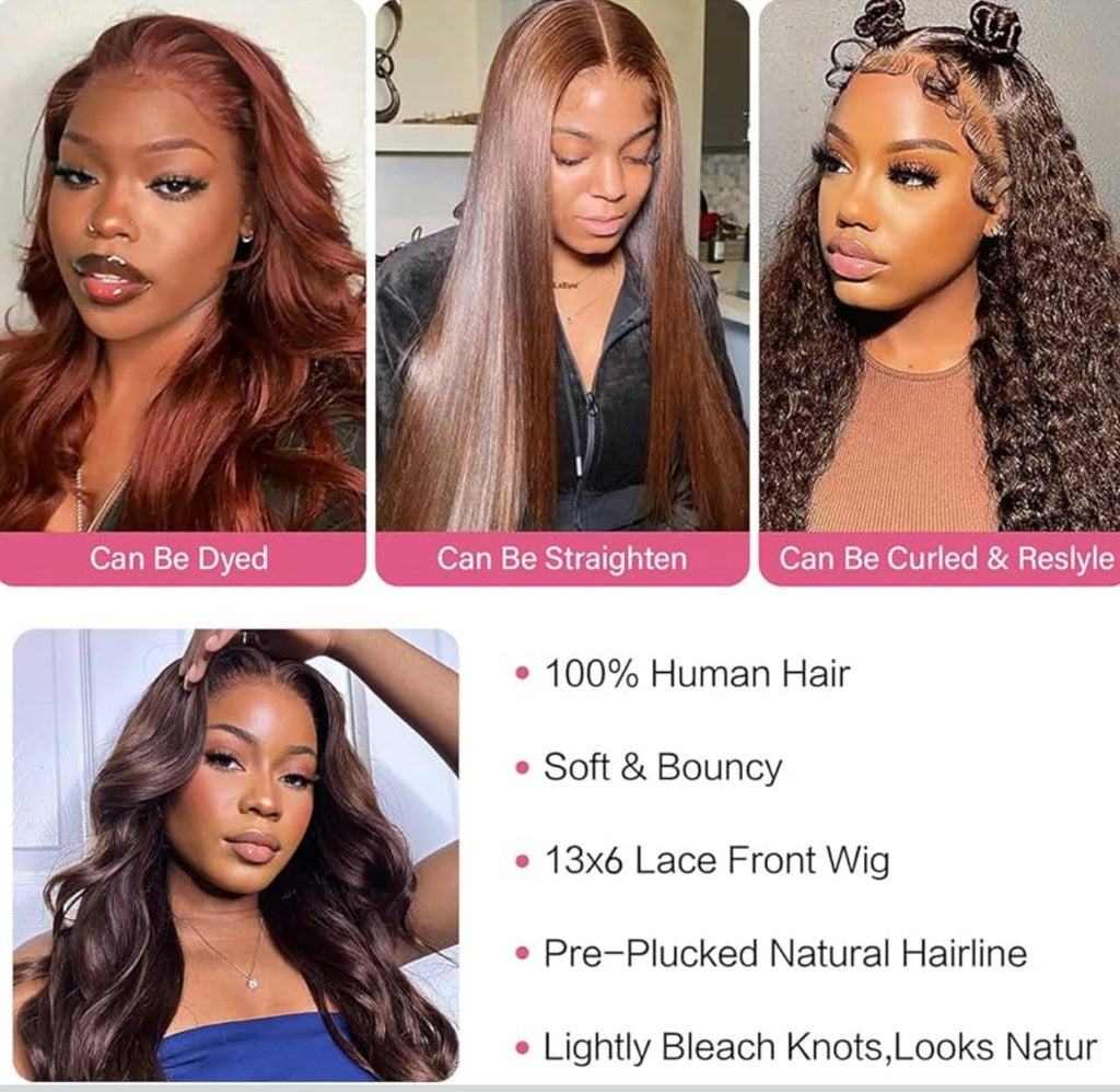 #4 Brown Body Wave 13x4 HD Lace Wig | 250% Density Human Hair Wig | Lilluxe Hair