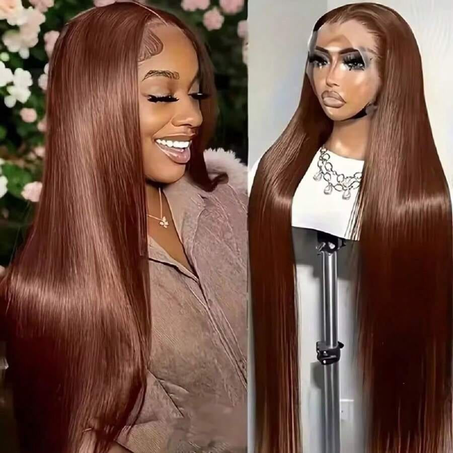 Chocolate Brown HD Lace Straight Wig | Premium Human Hair Wig