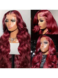 99J Burgundy Body Wave 13x4 HD Lace Frontal Wig | 250% Density Human Hair Wig