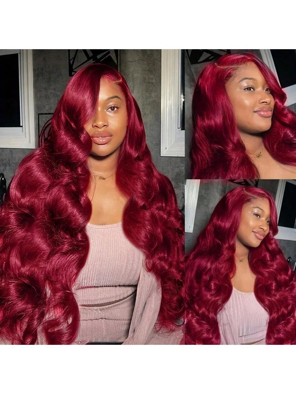 99J Burgundy Body Wave 13x4 HD Lace Frontal Wig | 250% Density Human Hair Wig